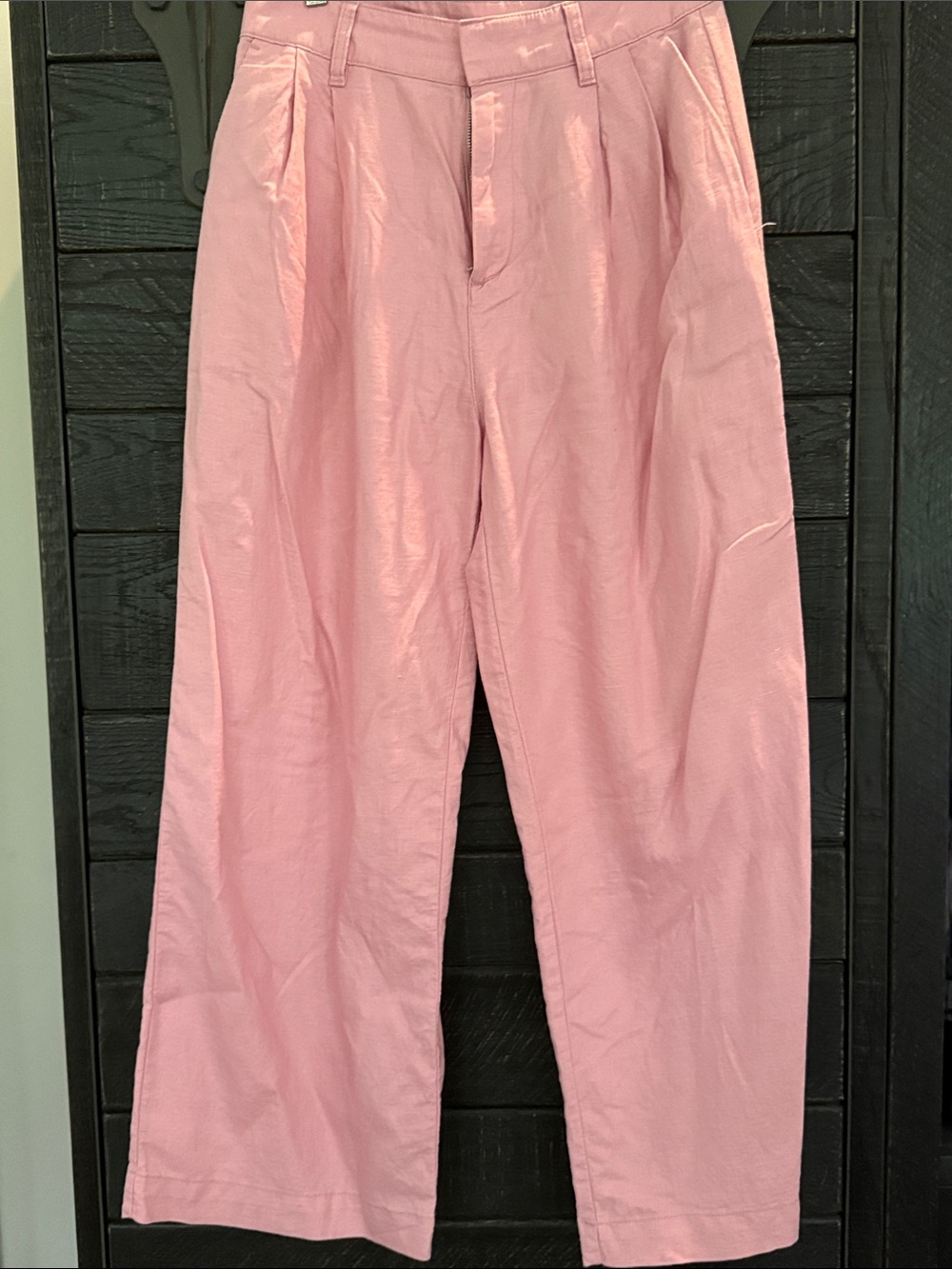 GAP Pink Pleated Linen Pants
